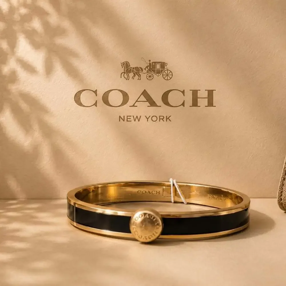 Coach Black and Gold Bangle Bracelet